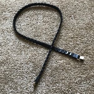 Anthropologie Black/Gold Skinny Stretch Waist Belt